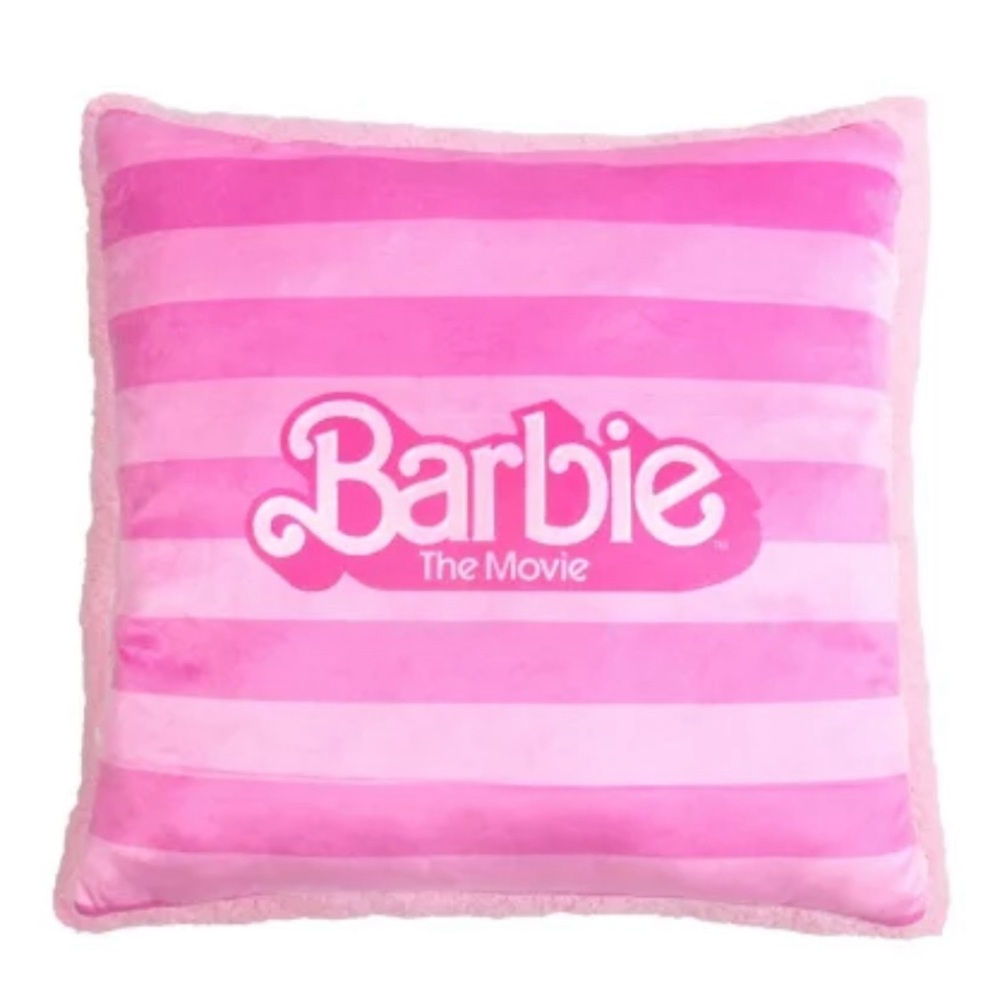 22x22 Barbie Movie pillow. The front has a lush velvet and the back is Sherpa.